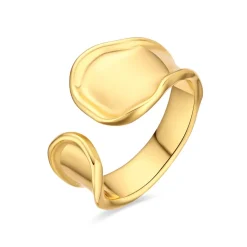 Anillo acabado en oro amarillo de 18k - Kajaw