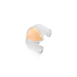Anillo de Agata Naranja acabado en rodio - Sheak
