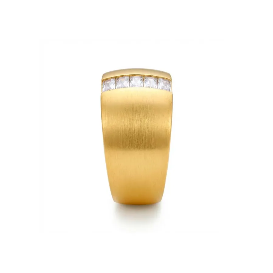Anillo de Circonita Brillante acabado en oro amarillo de 18k - Hiddon