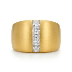 Anillo de Circonita Brillante acabado en oro amarillo de 18k - Hiddon