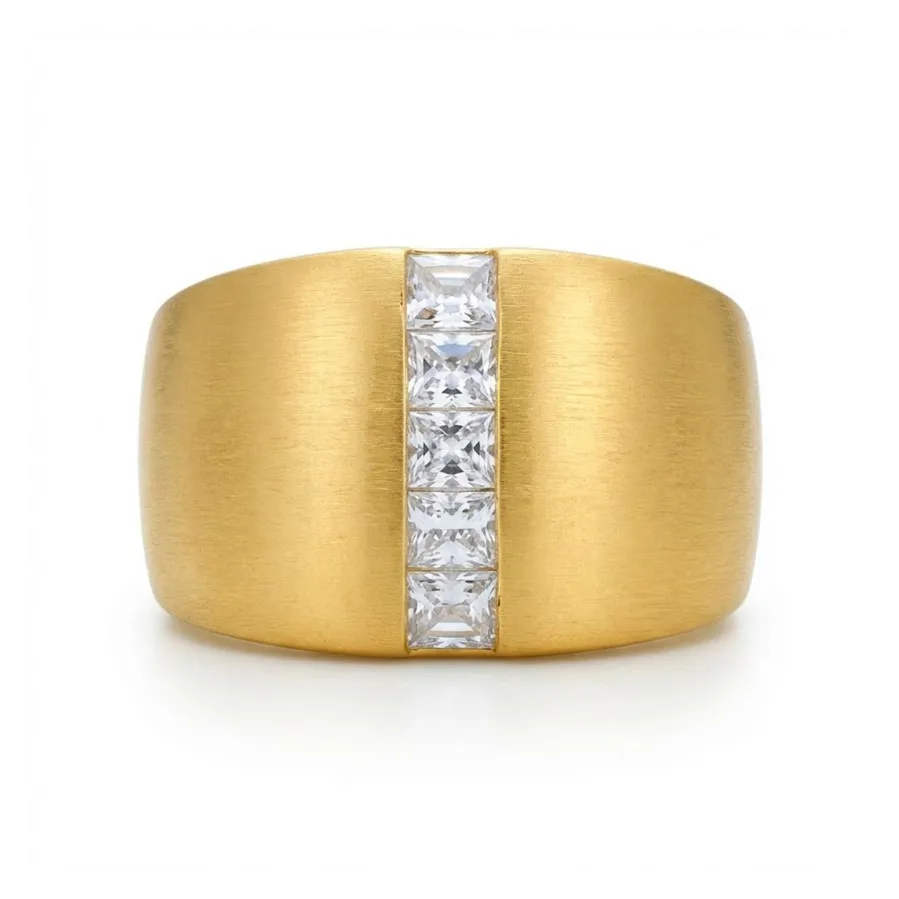 Anillo de Circonita Brillante acabado en oro amarillo de 18k - Hiddon