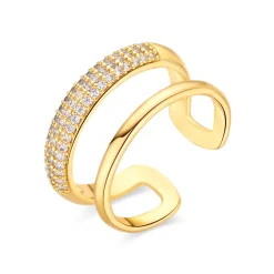 Anillo de Circonita Brillante acabado en oro amarillo de 18k - Armoshi