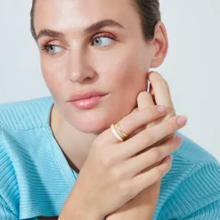 Anillo de Circonita Brillante acabado en oro amarillo de 18k - Armoshi