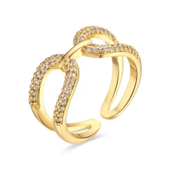 Anillo de Circonita Brillante acabado en oro amarillo de 18k - Kafrik
