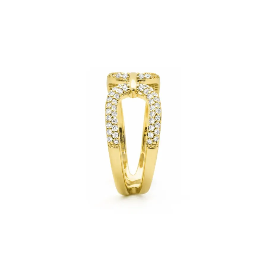 Anillo de Circonita Brillante acabado en oro amarillo de 18k - Kafrik