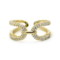 Anillo de Circonita Brillante acabado en oro amarillo de 18k - Kafrik