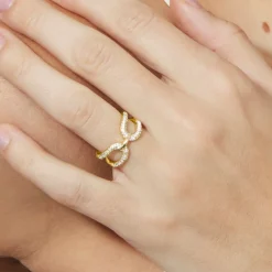 Anillo de Circonita Brillante acabado en oro amarillo de 18k - Kafrik