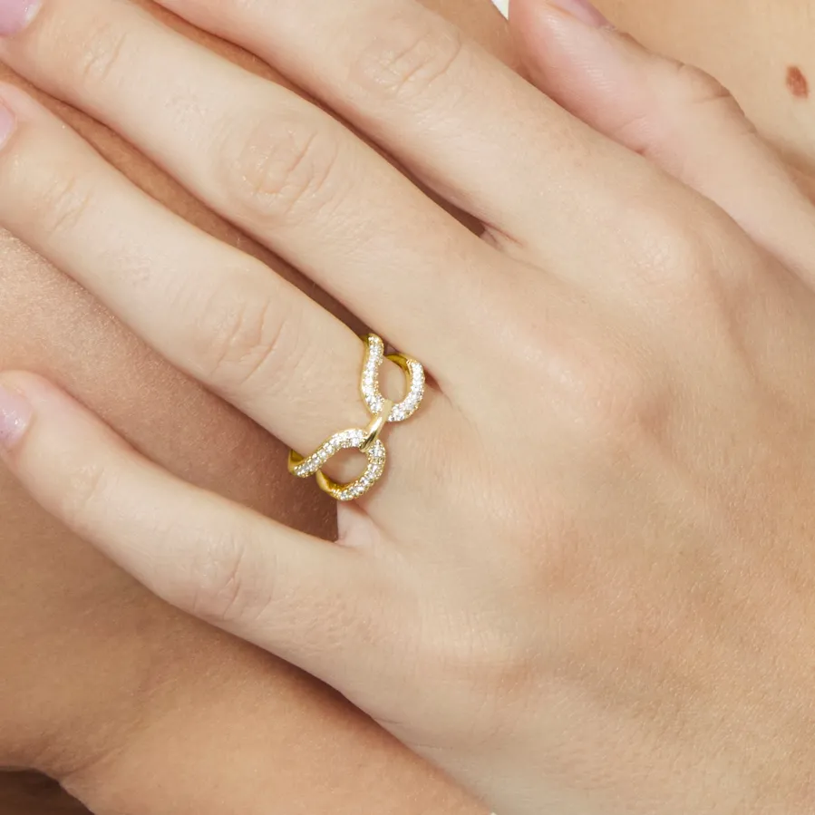 Anillo de Circonita Brillante acabado en oro amarillo de 18k - Kafrik