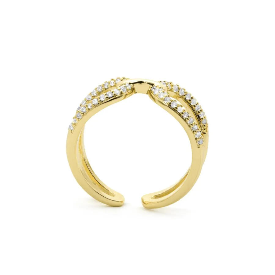 Anillo de Circonita Brillante acabado en oro amarillo de 18k - Kafrik