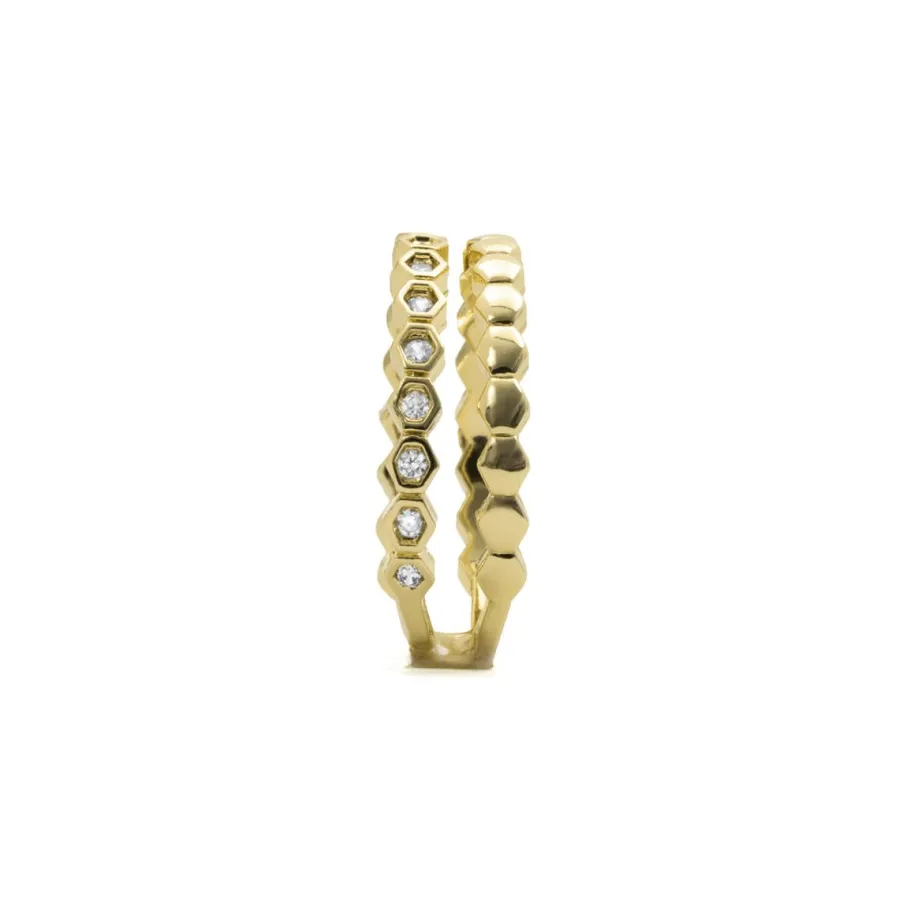 Anillo de Circonita Brillante acabado en oro amarillo de 18k - Anami