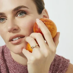 Anillo de Circonita Brillante acabado en oro rosa de 18k - Wedal