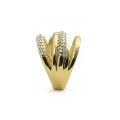 Anillo de Circonita Brillante acabado en oro amarillo de 18k - Raves