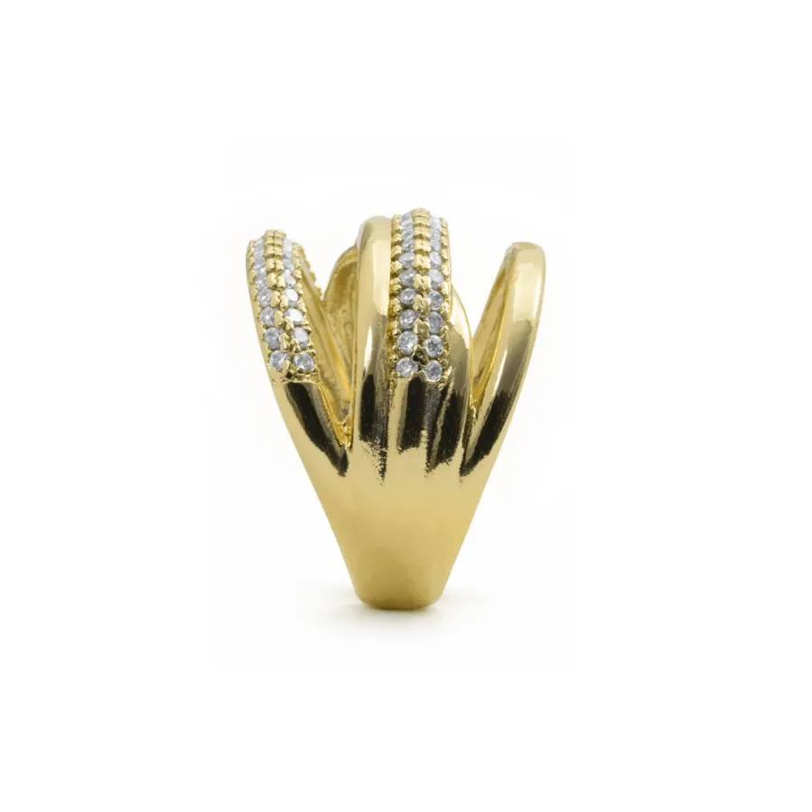 Anillo de Circonita Brillante acabado en oro amarillo de 18k - Raves
