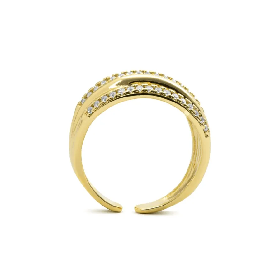 Anillo de Circonita Brillante acabado en oro amarillo de 18k - Raves
