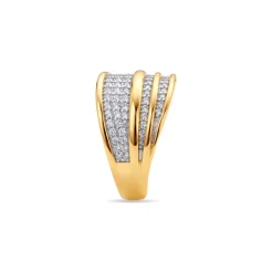 Anillo de Circonita Brillante acabado en oro amarillo de 18k - Hika