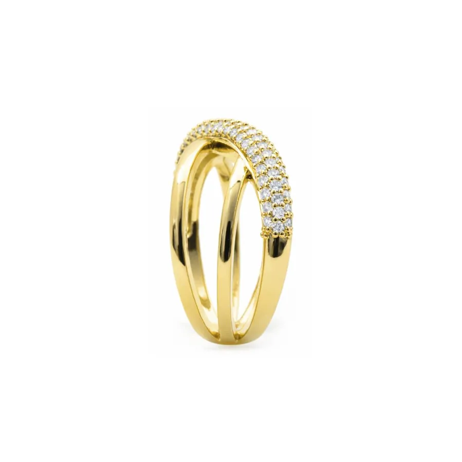 Anillo de Circonita Brillante acabado en oro amarillo de 18k - Meele