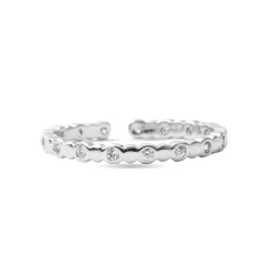 Anillo de Circonita Brillante Acabado En Plata - Navi