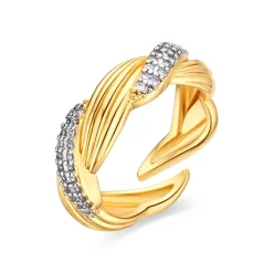 Anillo de Circonita Brillante acabado en oro amarillo de 18k - Riesim