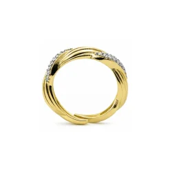 Anillo de Circonita Brillante acabado en oro amarillo de 18k - Riesim