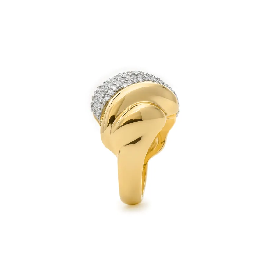 Anillo de Circonita Brillante acabado en oro amarillo 18k - Lyssi