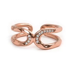 Anillo de Circonita Brillante acabado en oro rosa de 18k - Resim