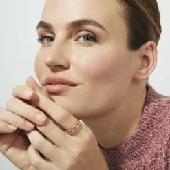 Anillo de Circonita Brillante acabado en oro rosa de 18k - Lakud