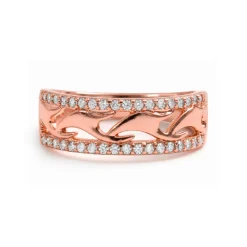 Anillo de Circonita Brillante acabado en oro rosa de 18k - Lakud
