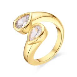 Anillo de Circonita Brillante acabado en oro amarillo de 18k - Zayl