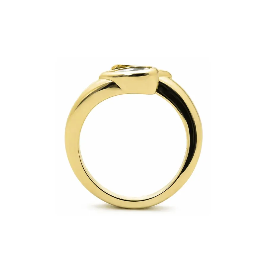 Anillo de Circonita Brillante acabado en oro amarillo de 18k - Zayl