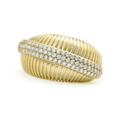 Anillo de Circonita Brillante acabado en oro amarillo de 18k - Gunlib