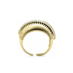 Anillo de Circonita Brillante acabado en oro amarillo de 18k - Gunlib