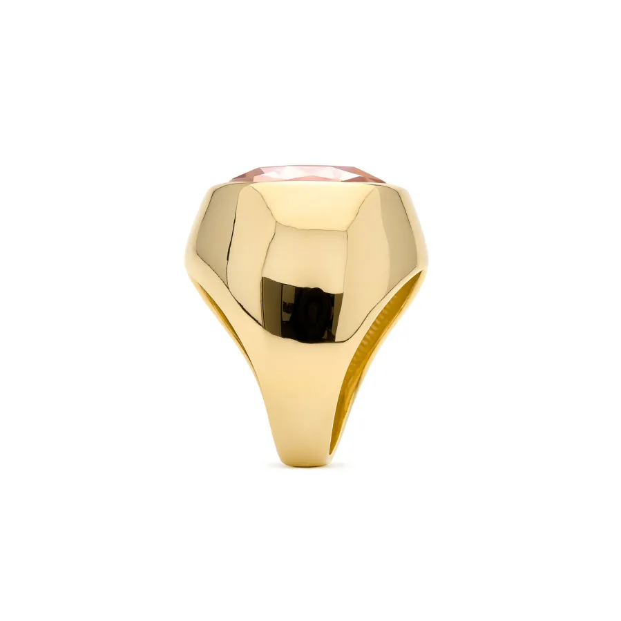 Anillo de Circonita Marrón acabado en oro amarillo 18k - Ashan