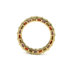 Anillo de Circonita Multicolor acabado en oro amarillo de 18k - Camilko