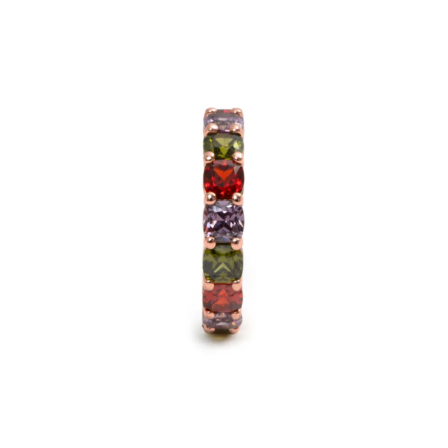 Anillo de Circonita Multicolor acabado en oro rosa de 18k - Lanbyu