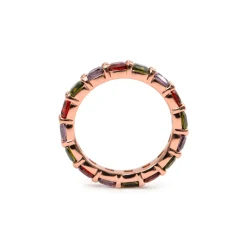 Anillo de Circonita Multicolor acabado en oro rosa de 18k - Lanbyu