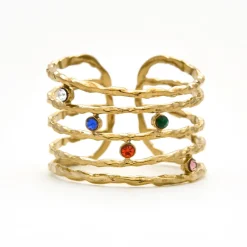 Anillo de Circonita Multicolor acabado en oro amarillo 18k - Copply