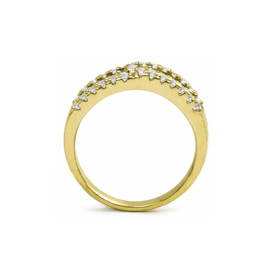 Anillo de Circonita Onix acabado en oro amarillo de 18k - Guine