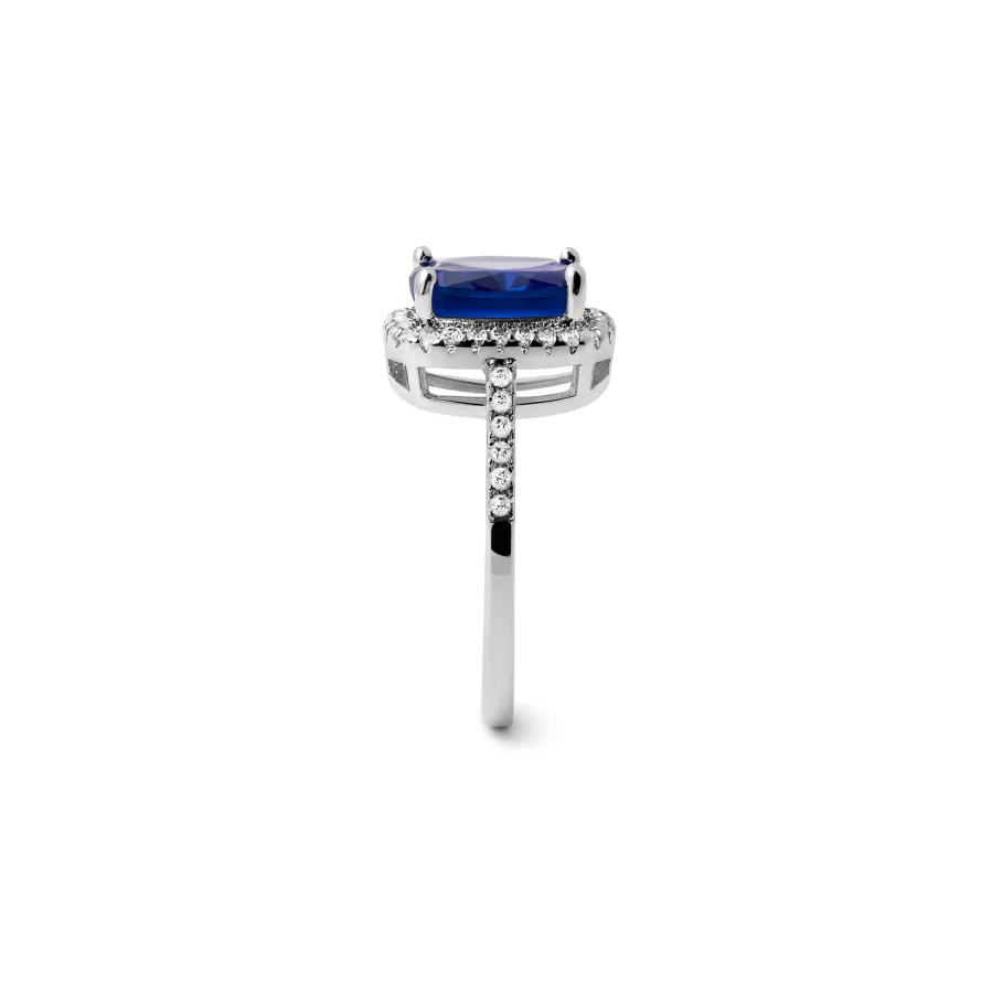 Anillo de Circonita Tanzanita acabado en rodio - Kada