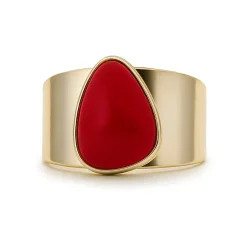 Anillo de Coral acabado en oro amarillo 18K - Sheak