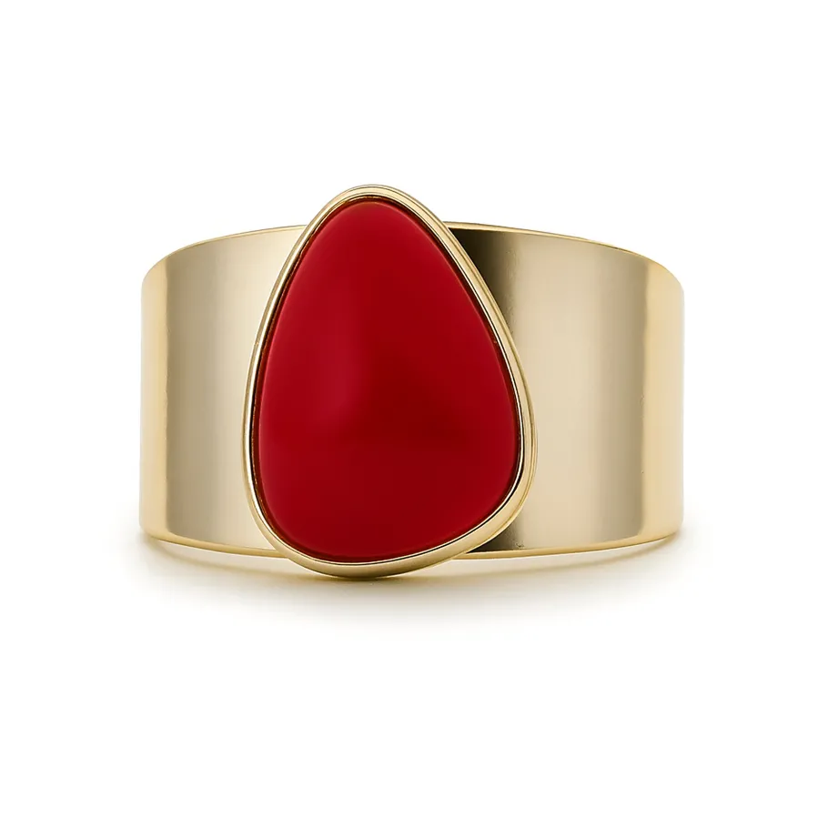 Anillo de Coral acabado en oro amarillo 18K - Sheak