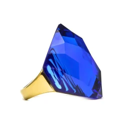 Anillo de Cuarzo Hidrotermal Lapislazuli acabado en oro amarillo 18K - Konsil