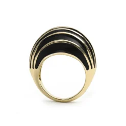 Anillo de Lacado Negro acabado en oro amarillo de 18k - Belin