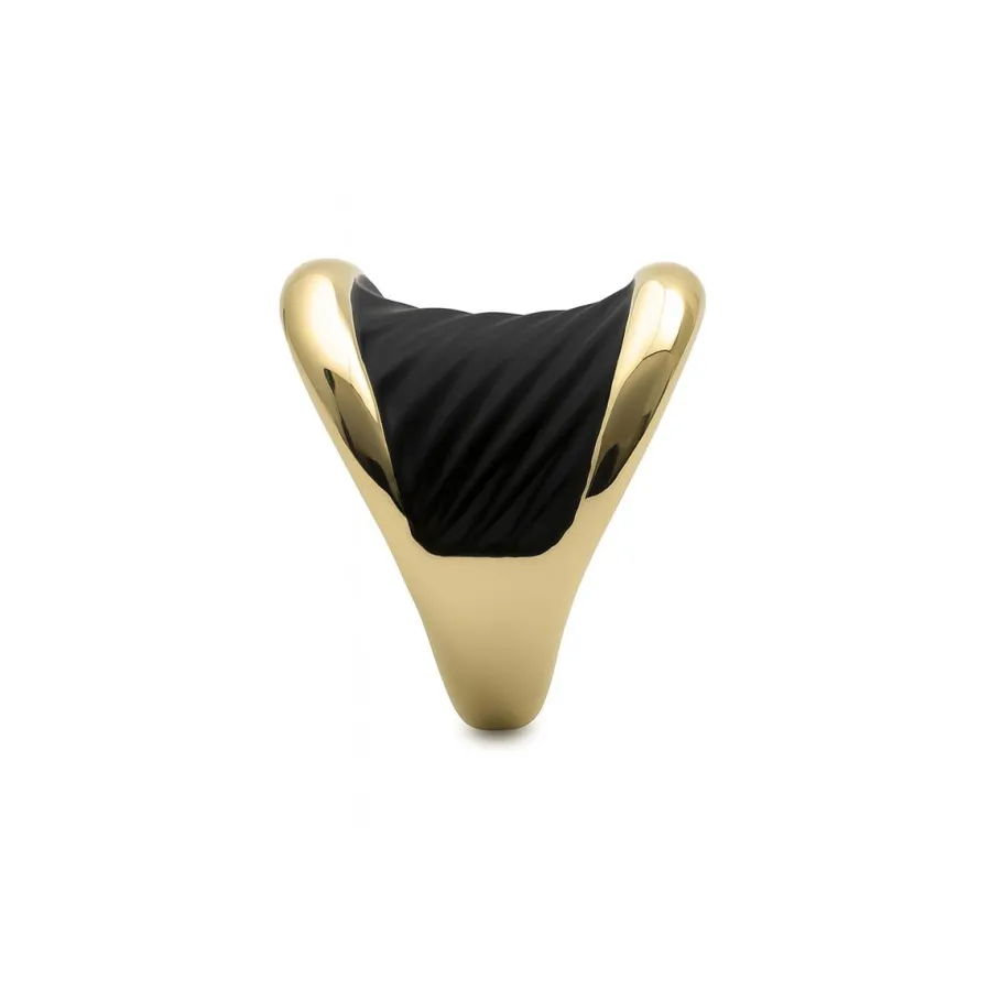 Anillo de Lacado Negro acabado en oro amarillo de 18k - Overci