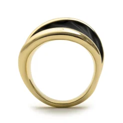 Anillo de Lacado Negro acabado en oro amarillo de 18k - Overci