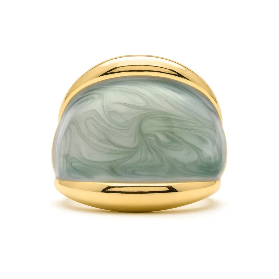 Anillo de Lacado Verde acabado en oro amarillo 18k - Sul