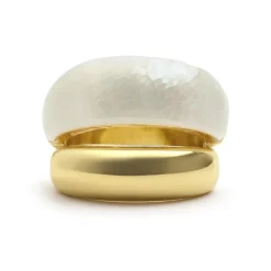 Anillo de Madreperla Blanca acabado en oro amarillo de 18k - Aisal