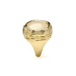 Anillo de Ojo de Gato acabado en oro amarillo de 18k - Kiqau