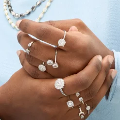 Anillo de Plata de Ley 925 acabado en rodio - Nuse
