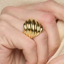 Anillo de Plata de Ley 925 acabado oro amarillo de 18k - Goazar