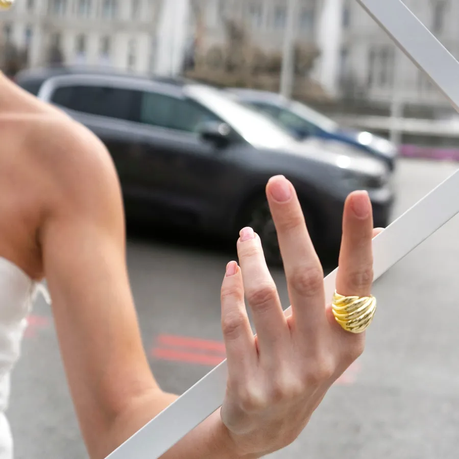 Anillo de Plata de Ley 925 acabado oro amarillo de 18k - Goazar